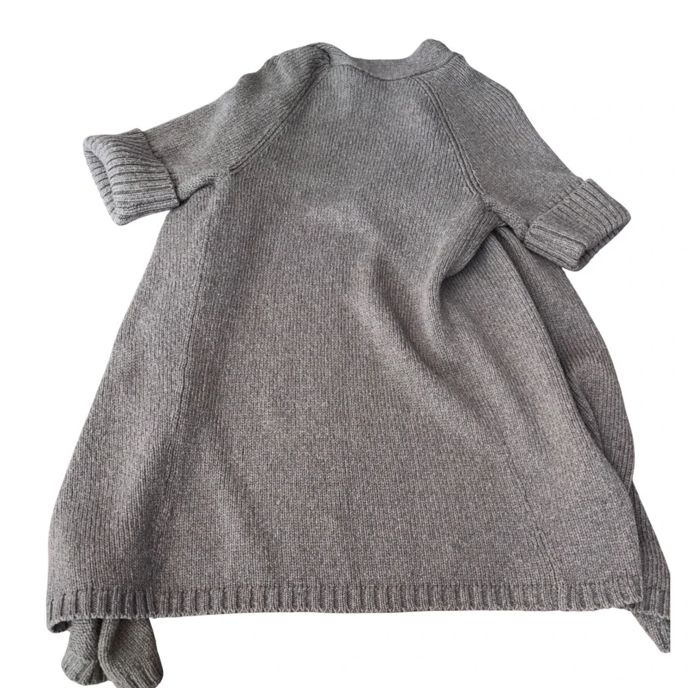 Vince | Taupe Brown | Wool‎ Blend | Open Front Drape Cardigan | Short Sleeve | M